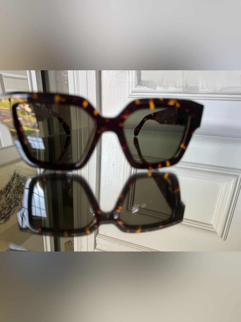 Oversized Tortoiseshell Sunglasses - Brown without case